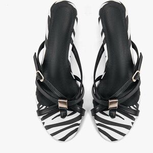 Black and White Zebra Print Women's Sandals